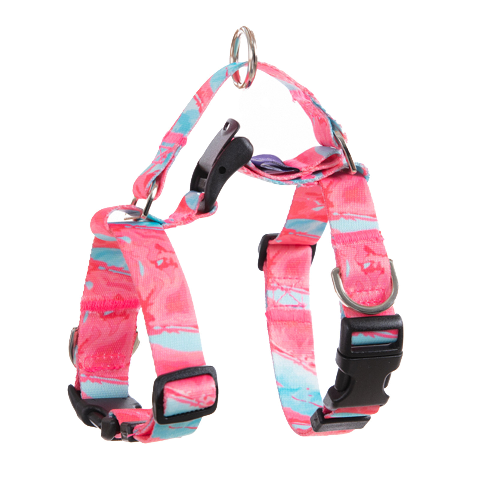 Double-Lined Straps Harness and Lead Set L - MARBLE PINK