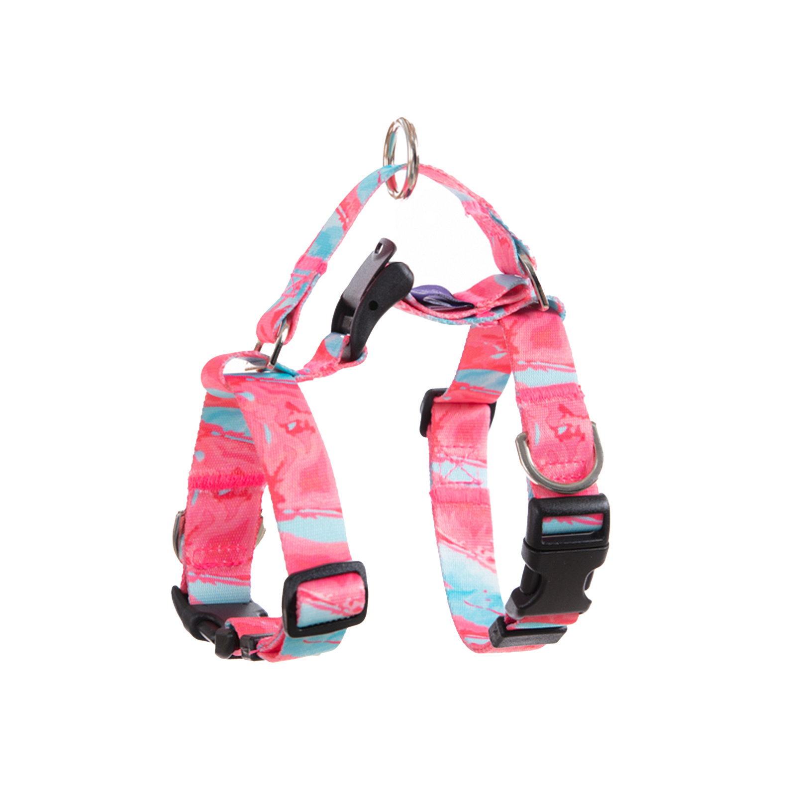 Double-Lined Straps Harness and Lead Set S - MARBLE PINK