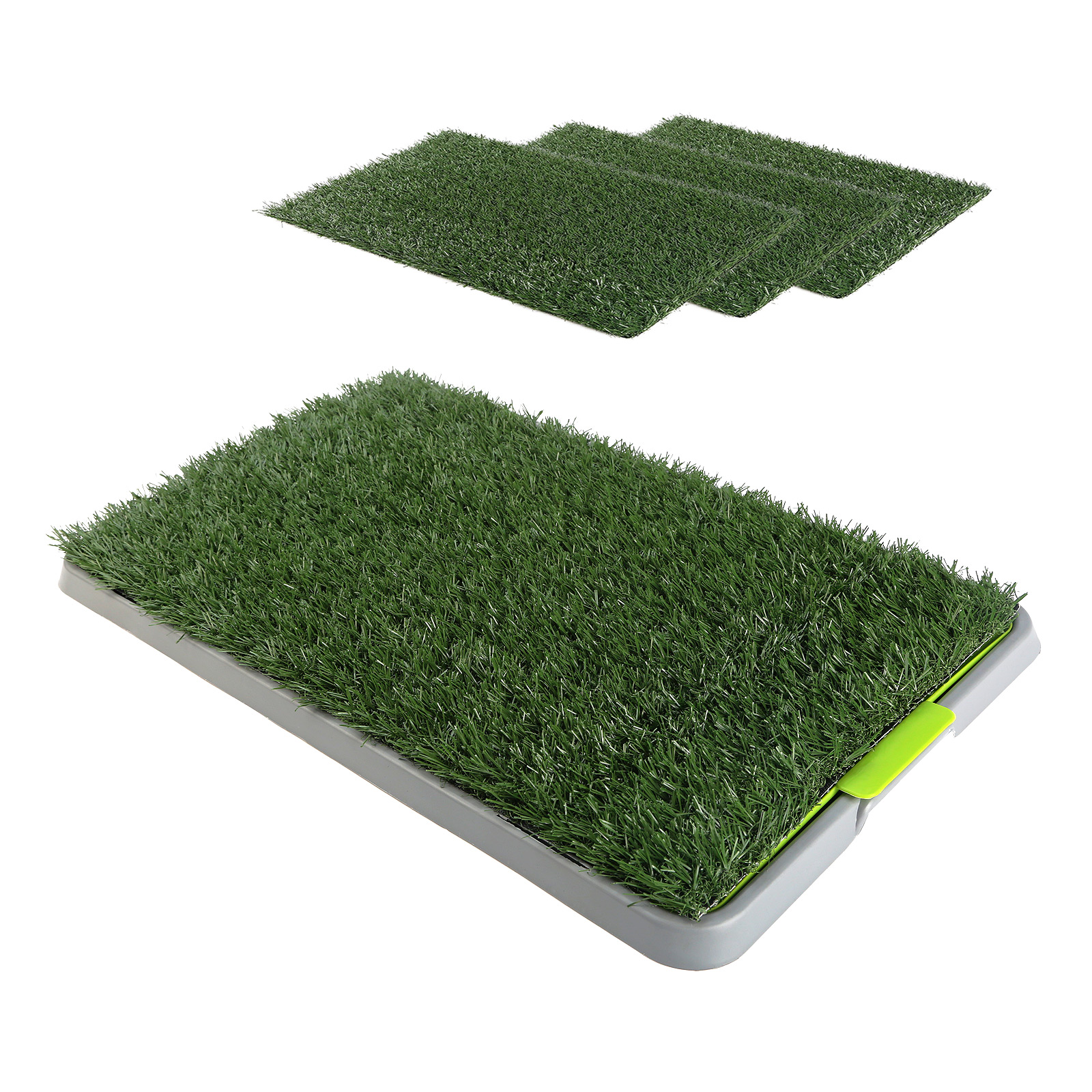 Pet Potty Training Pad Tray 69 x 43cm - 4 Grass Mat