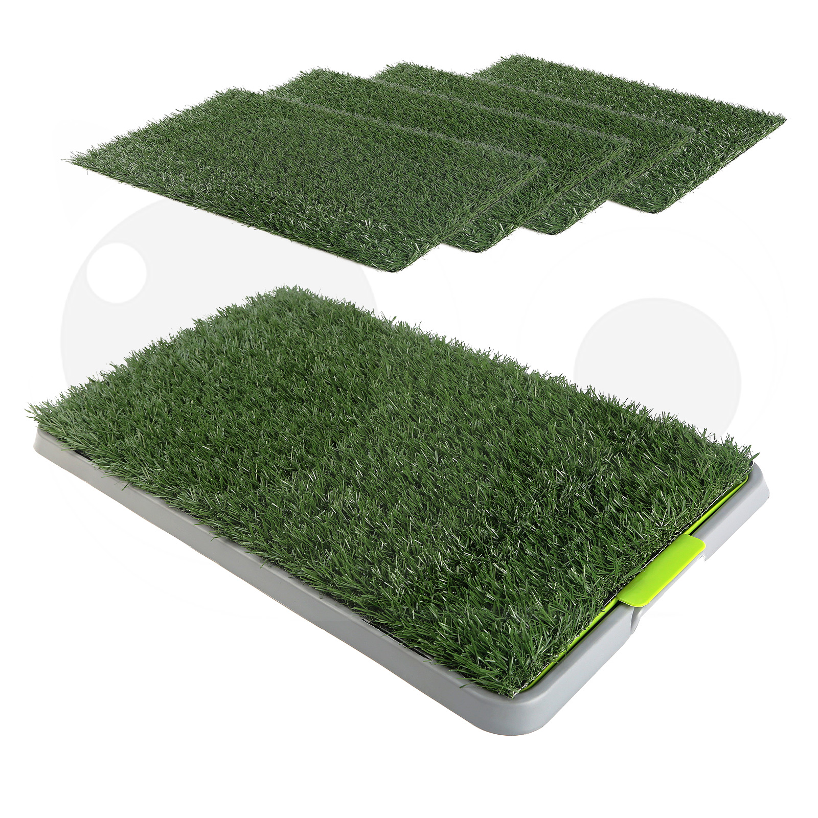 Pet Potty Training Pad Tray 69 x 43cm - 1 / 2 / 4  Grass Mat