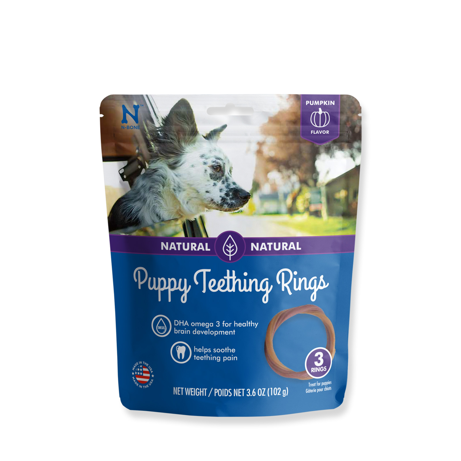 VAR N-Bone Puppy Teething Ring Pumpkin Flavor 3 pack