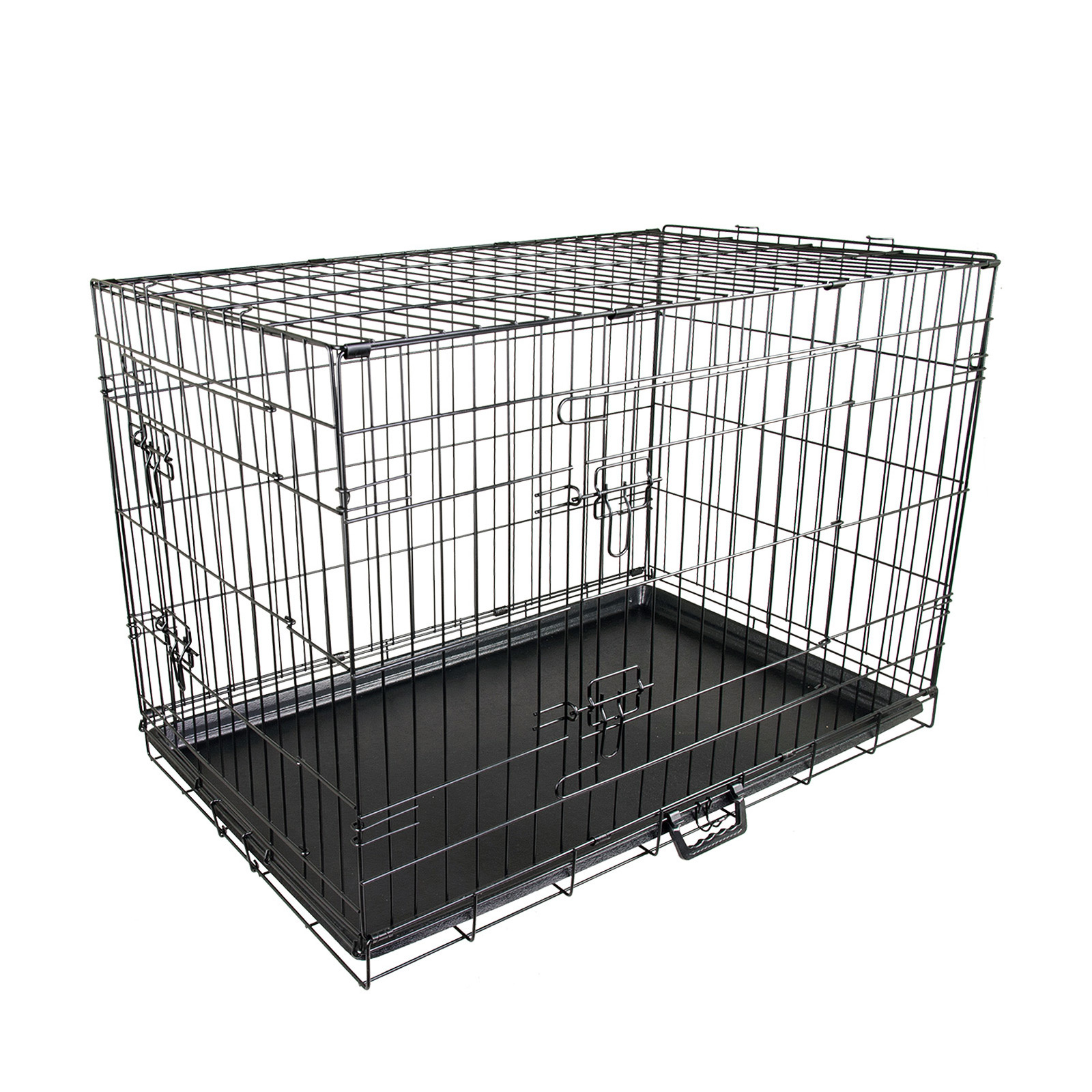 48in Foldable Wire Dog Cage with Tray