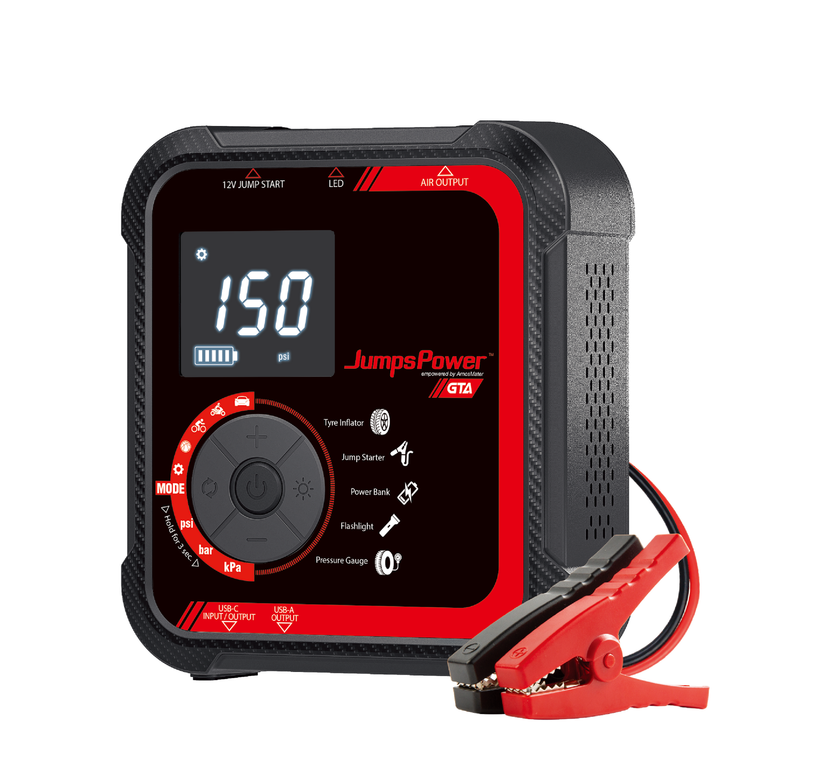 JumpsPower GTA - 2000A Jump Starter Tyre Inflator Air Compressor USB-C Powerbank