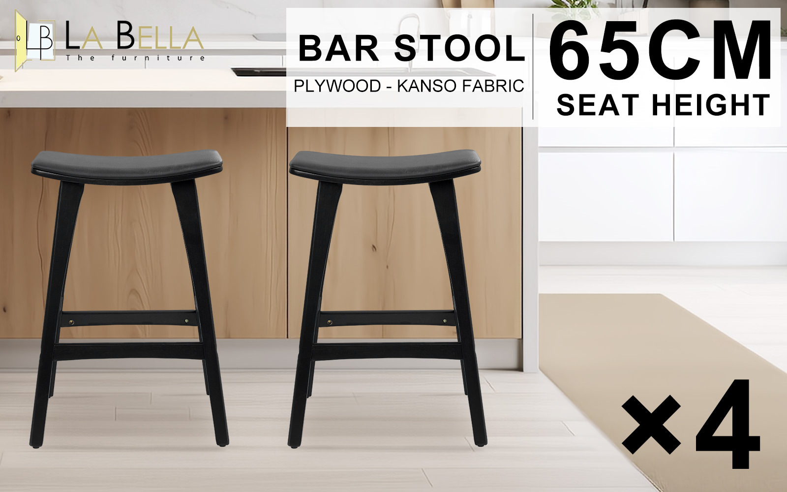 2X 4X Natural Wood Bar Stools 65cm - Kitchen Counter Barstool Scandinavian Chair - Picture 25 of 101