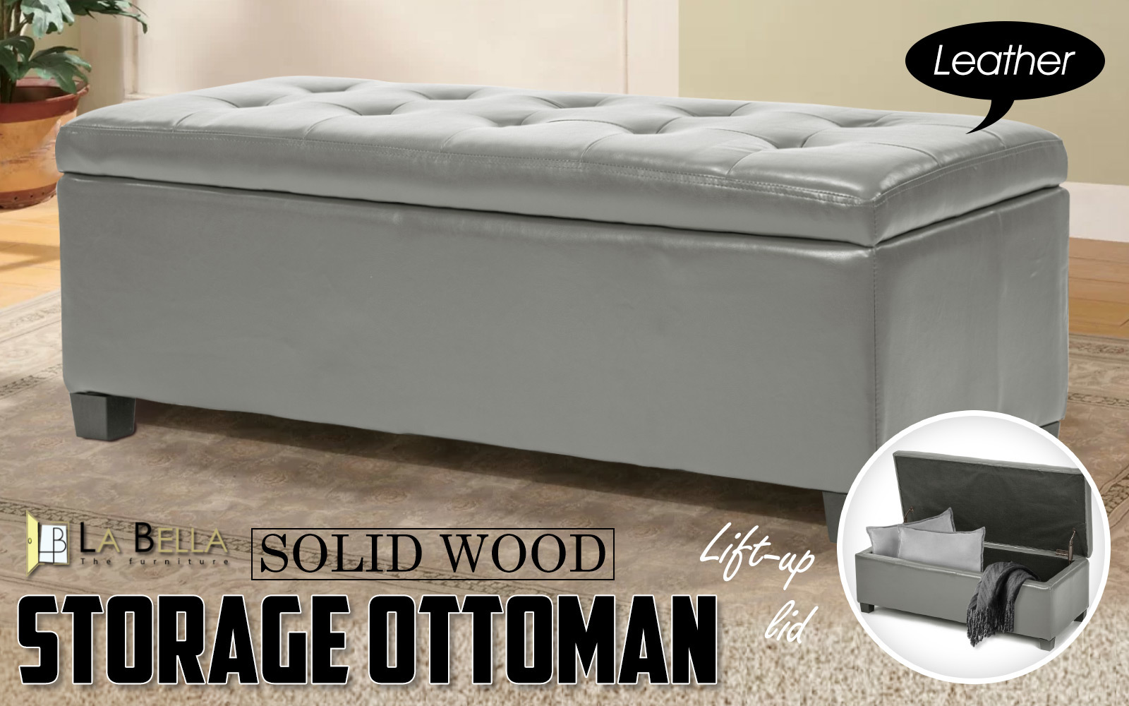 Storage Ottoman Blanket Box Linen Fabric Foot Stool Couch Bed LARGE - Picture 84 of 118
