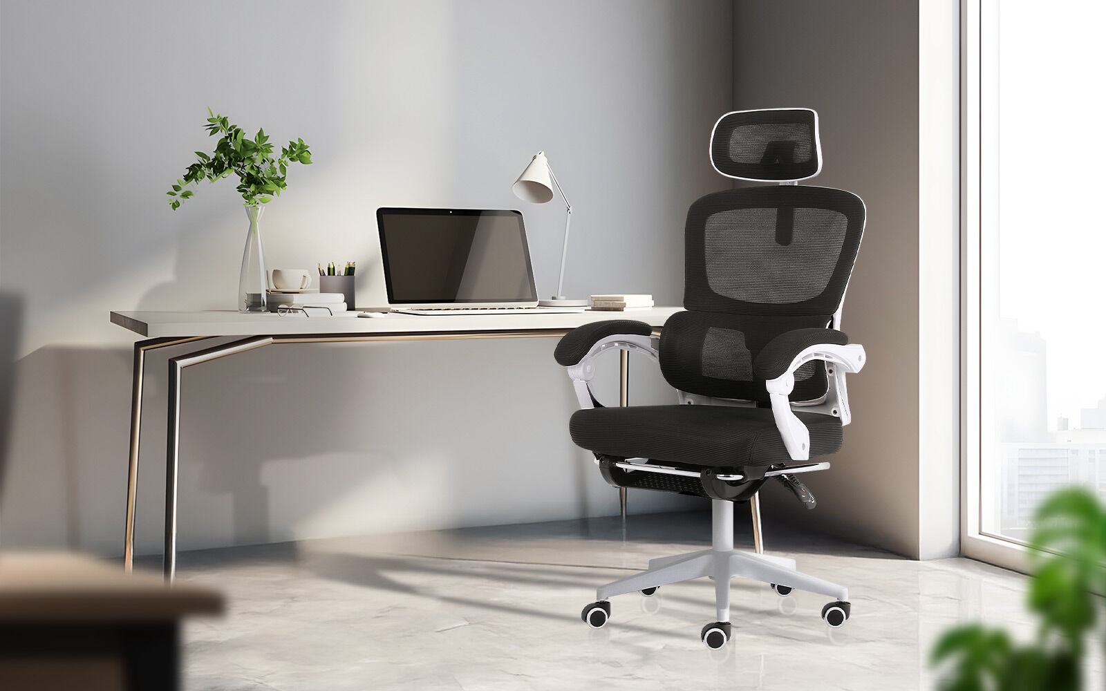 Ergonomic Mesh Office Chair, Lumbar Support, Adjust Headrest PINK/GREY/BLACK/B&W - Picture 67 of 75