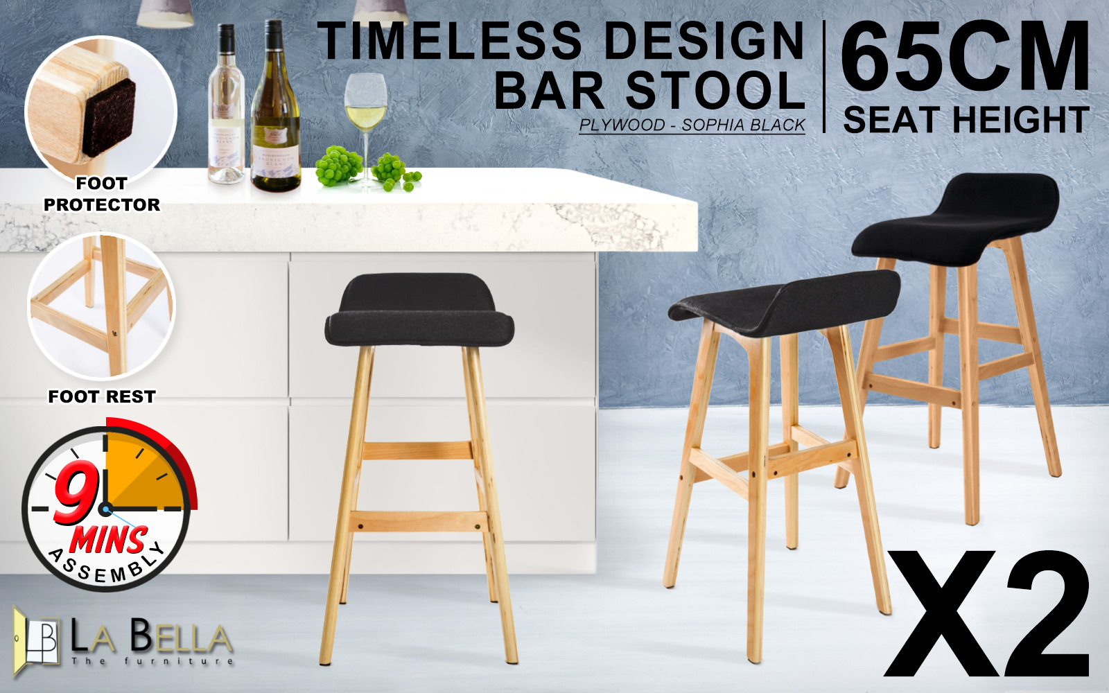 2X Wooden Bar Stool Barstools Dining Chair Kitchen Stools Swivel PU Fabric - Picture 8 of 210