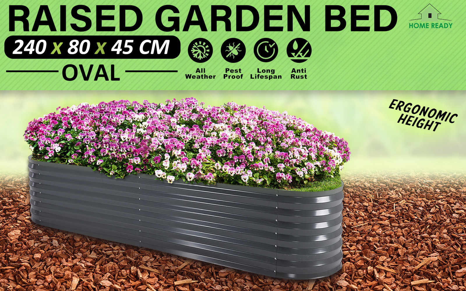 Greenhouse Cover Raised Garden Bed Stand Galvanised Steel Planter Grow Plant - Picture 108 of 194