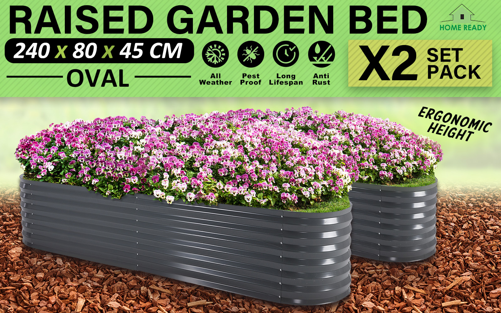 Greenhouse Cover Raised Garden Bed Stand Galvanised Steel Planter Grow Plant - Picture 116 of 194
