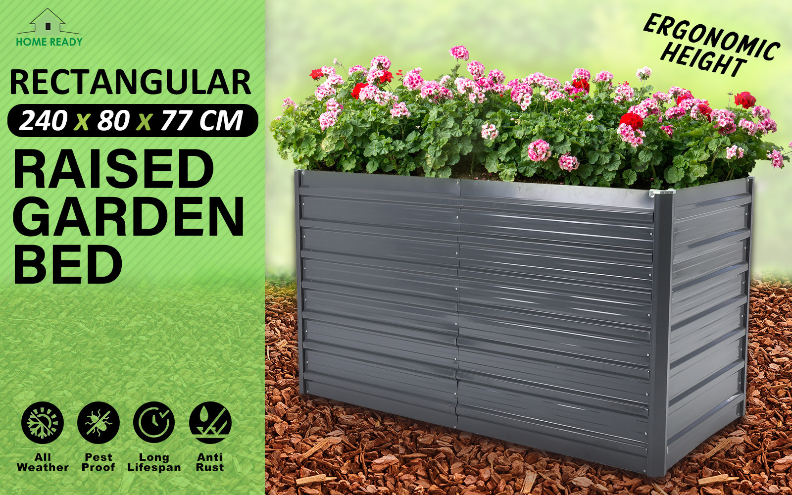 Greenhouse Cover Raised Garden Bed Stand Galvanised Steel Planter Grow Plant - Picture 124 of 194