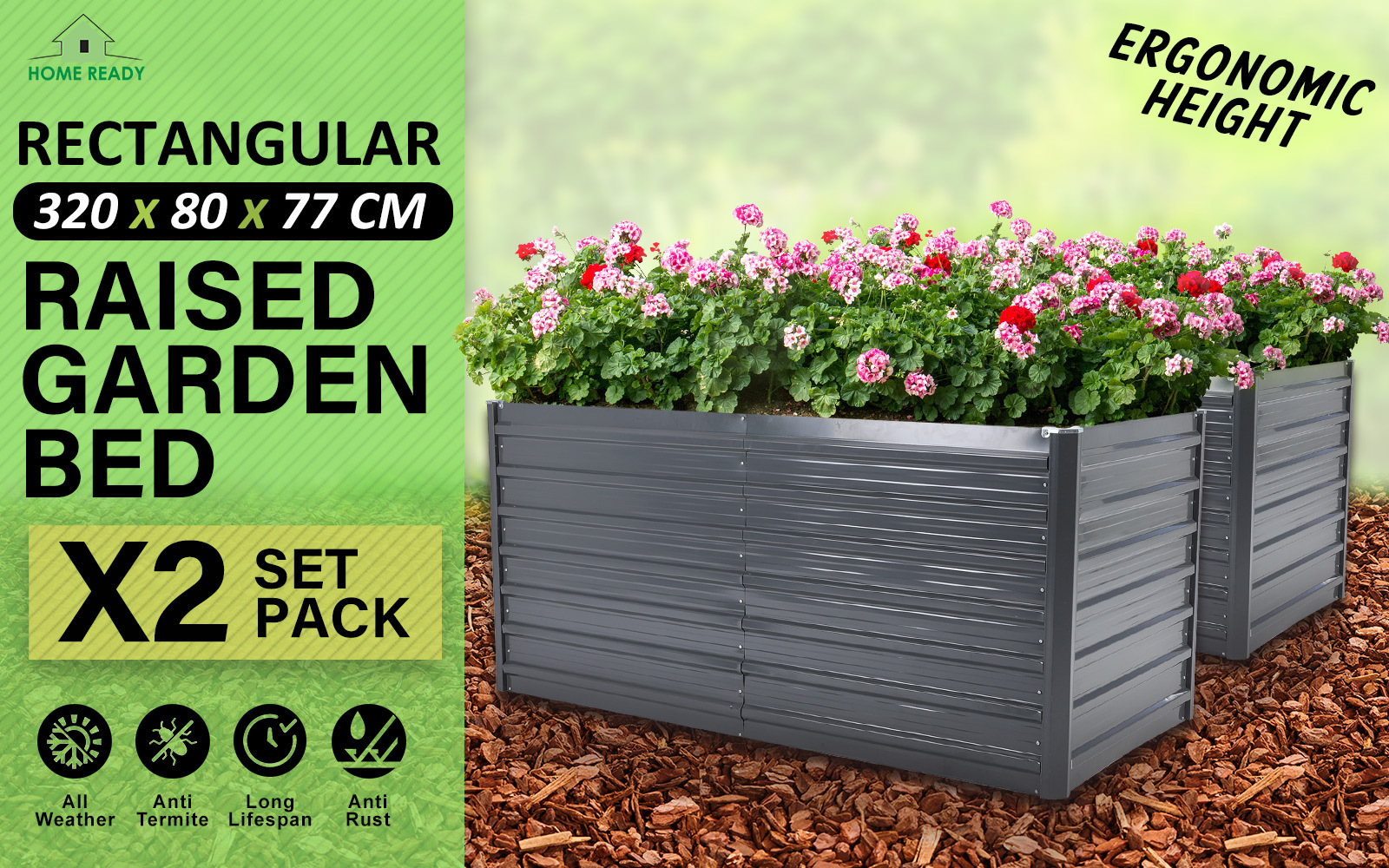 Greenhouse Cover Raised Garden Bed Stand Galvanised Steel Planter Grow Plant - Picture 170 of 194
