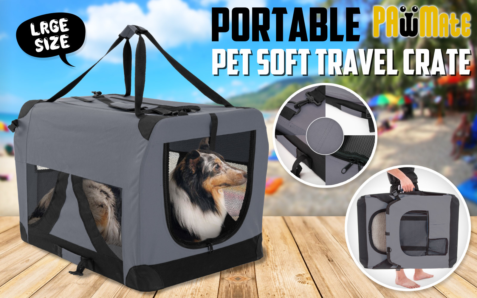 Pet Soft Crate Portable Dog Cat Carrier Travel Cage Kennel Folding