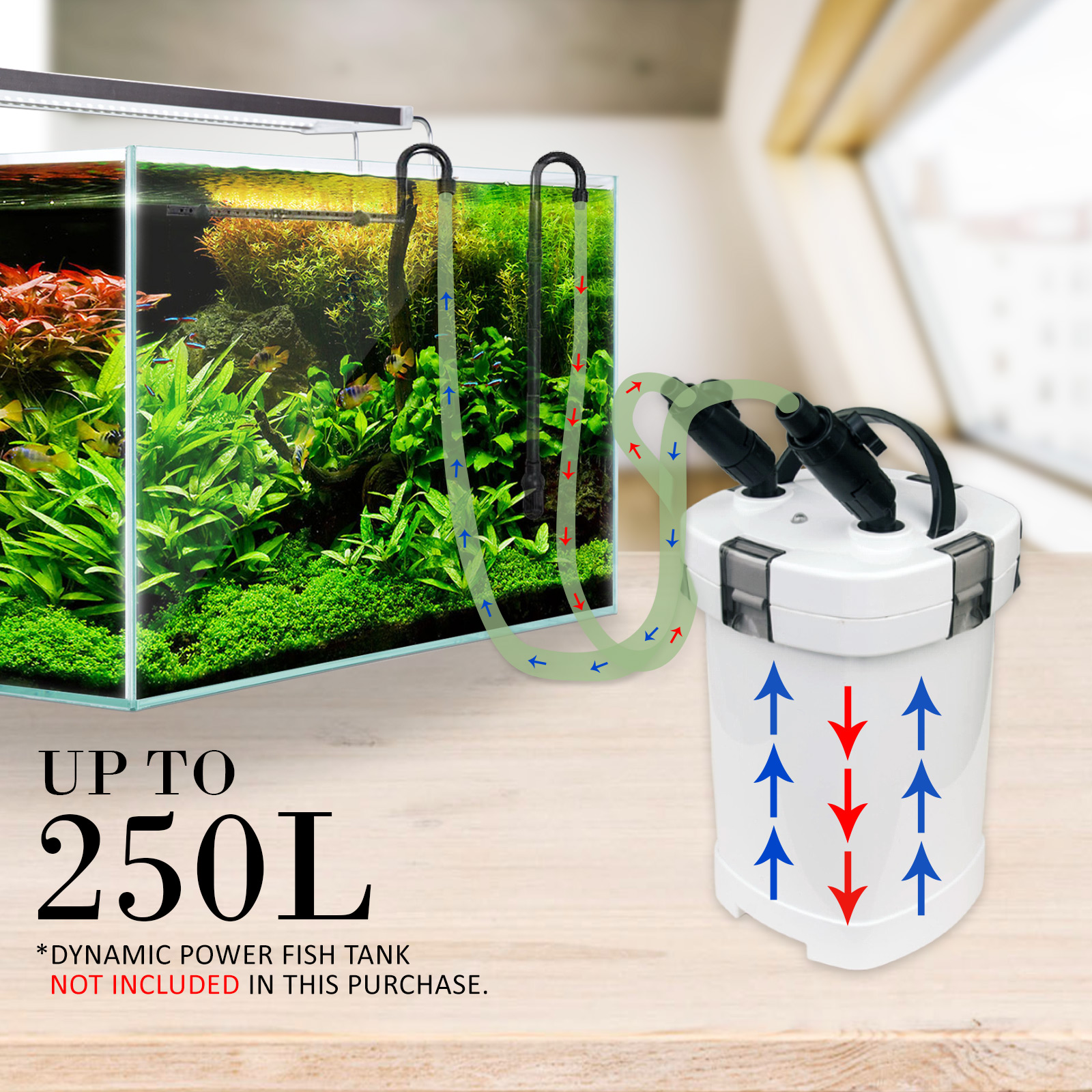 Aquarium External Canister Filter Aqua Fish Tank 400 1000 1400 2000