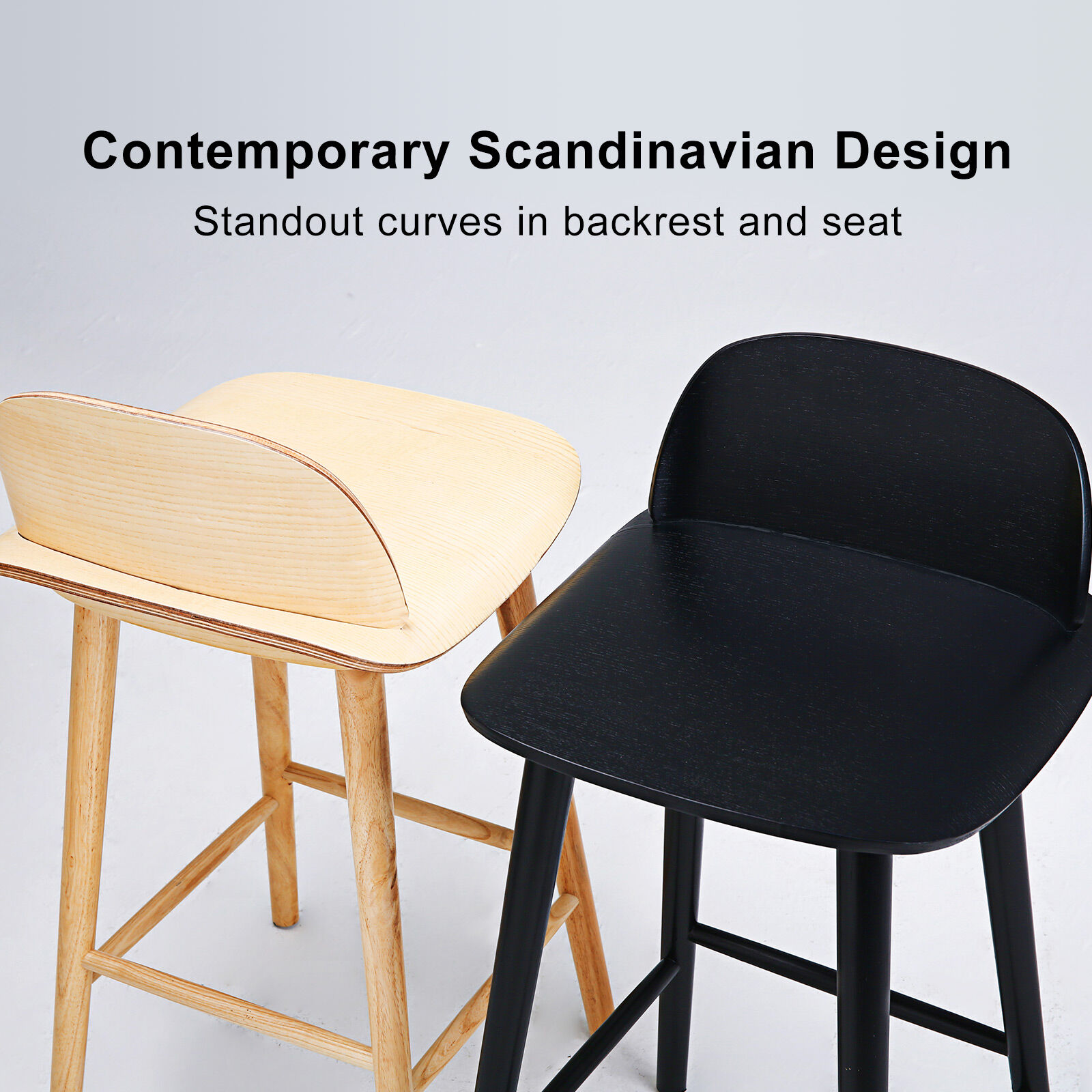 2X 4X Natural Wood Bar Stools 65cm - Kitchen Counter Barstool Scandinavian Chair - Picture 62 of 101