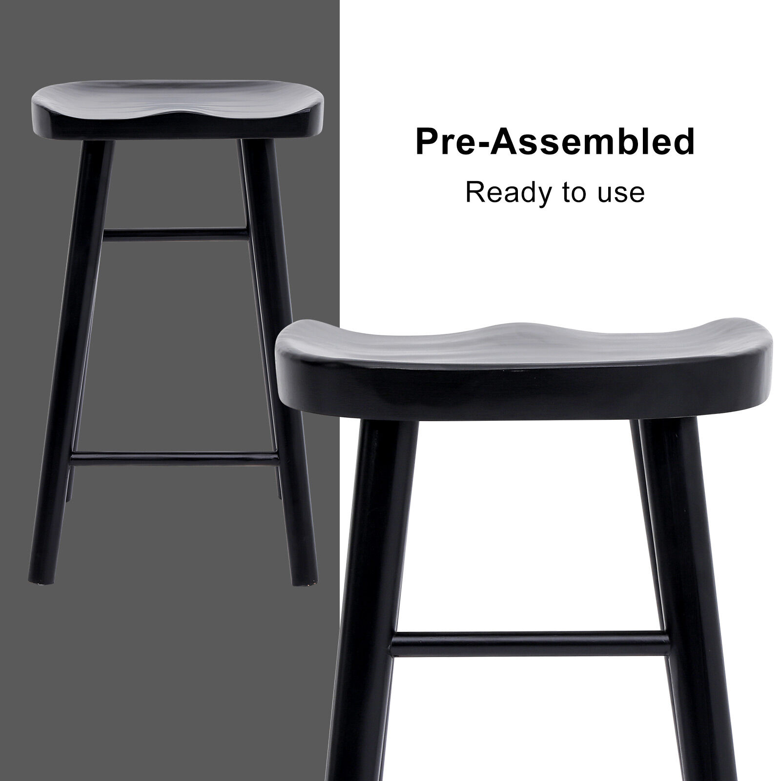 2X 4X Natural Wood Bar Stools 65cm - Kitchen Counter Barstool Scandinavian Chair - Picture 93 of 101