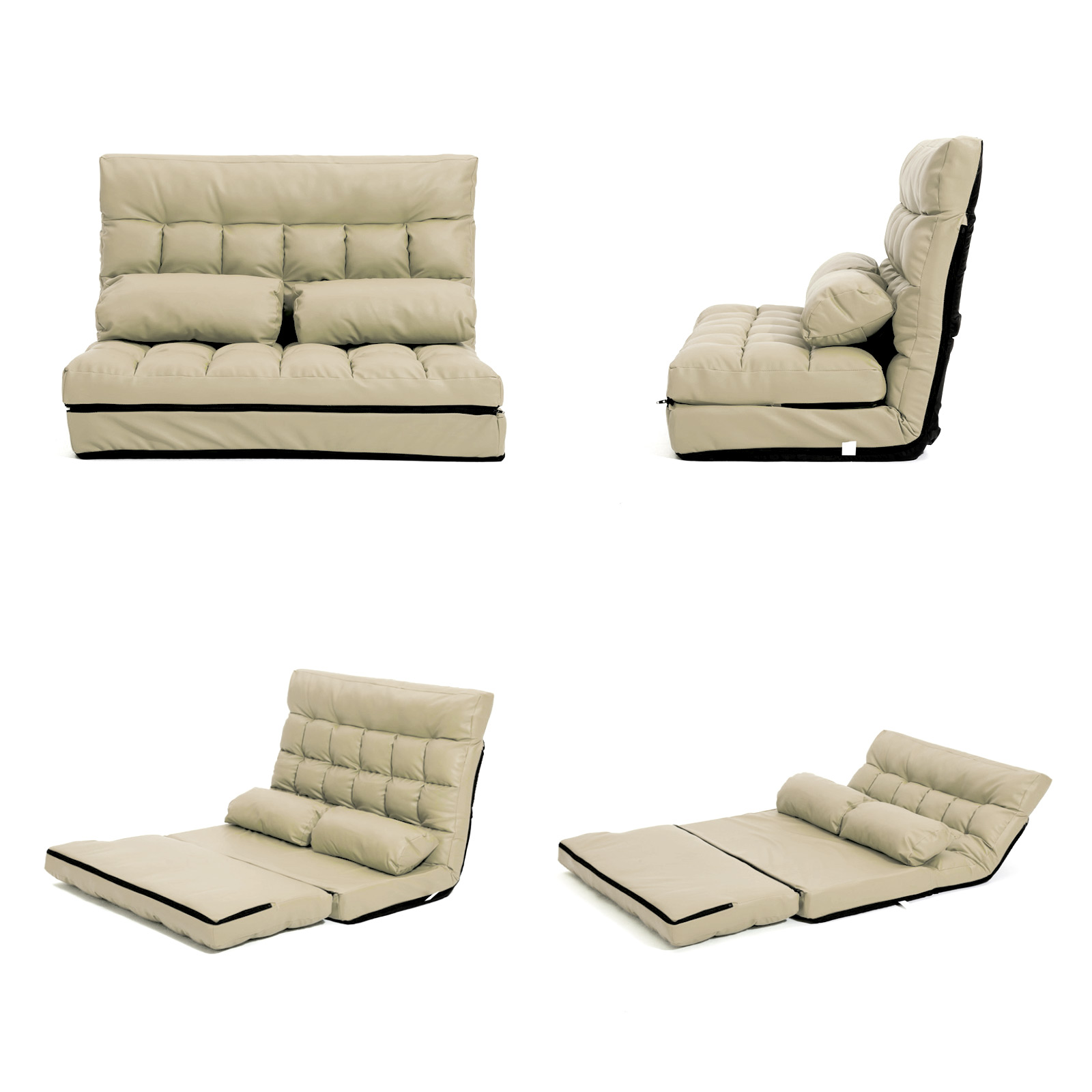 Lounge Sofa Floor Recliner Futon Couch Folding Chair Cushion Fabric