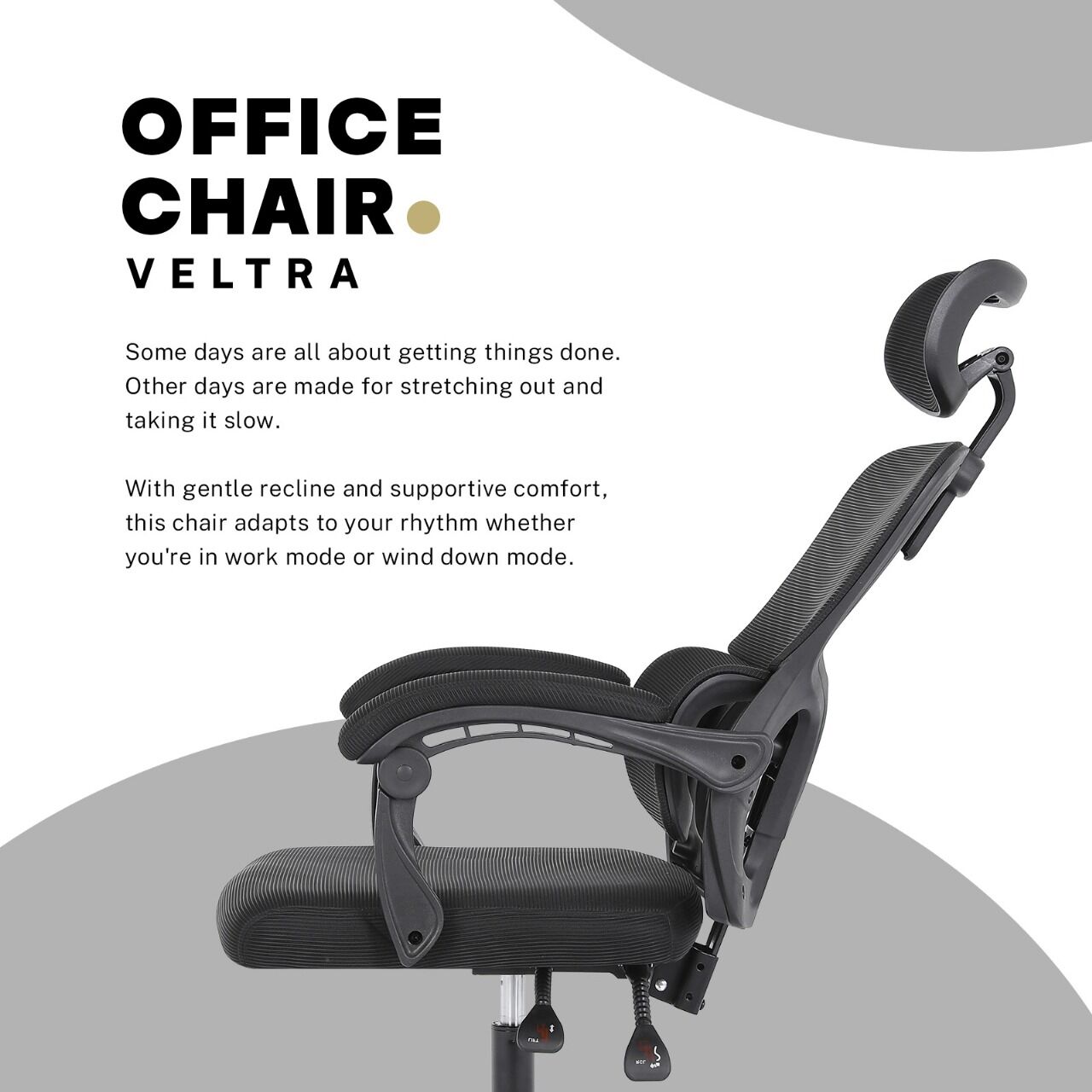 Ergonomic Mesh Office Chair, Lumbar Support, Adjust Headrest PINK/GREY/BLACK/B&W - Picture 48 of 75