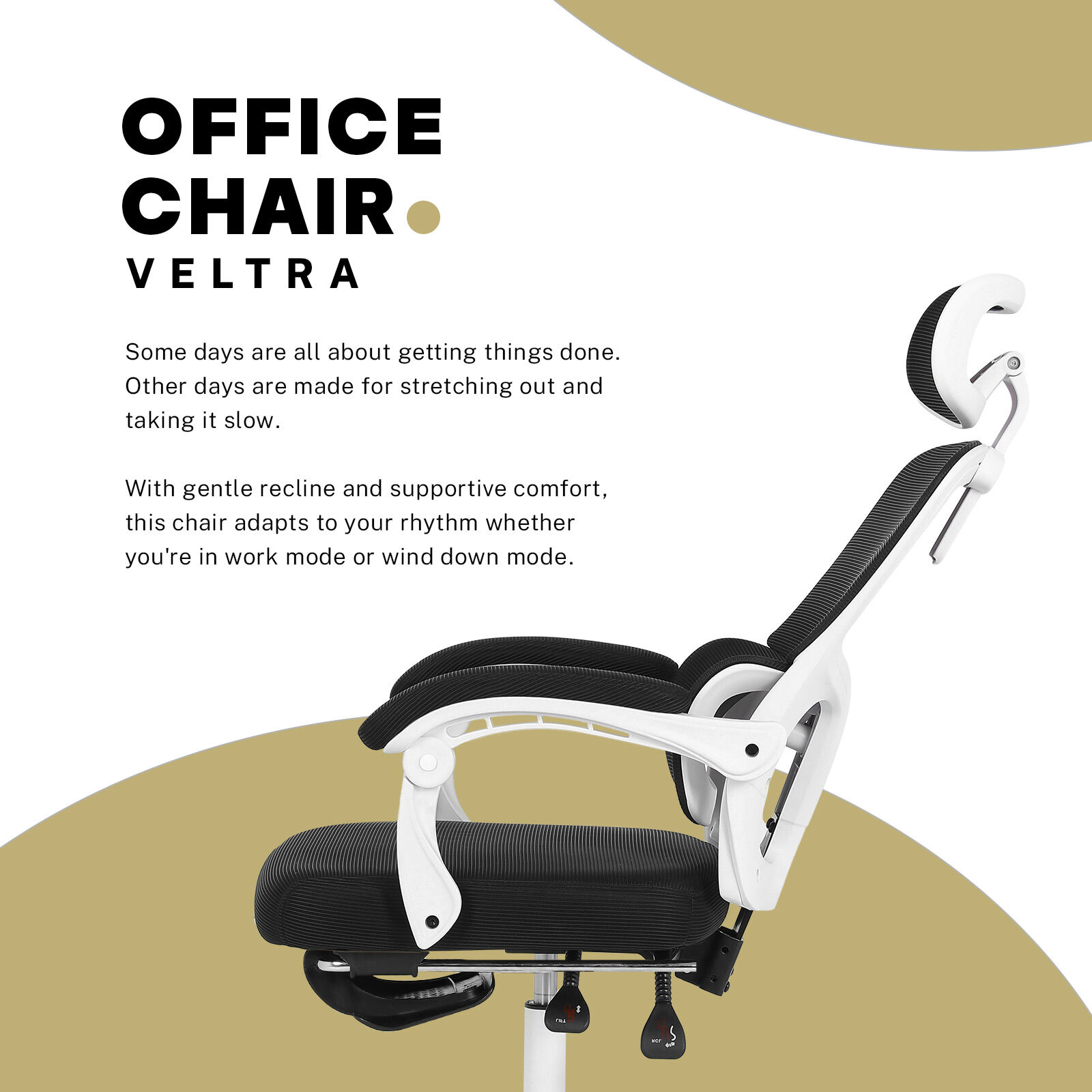 Ergonomic Mesh Office Chair, Lumbar Support, Adjust Headrest PINK/GREY/BLACK/B&W - Picture 68 of 75