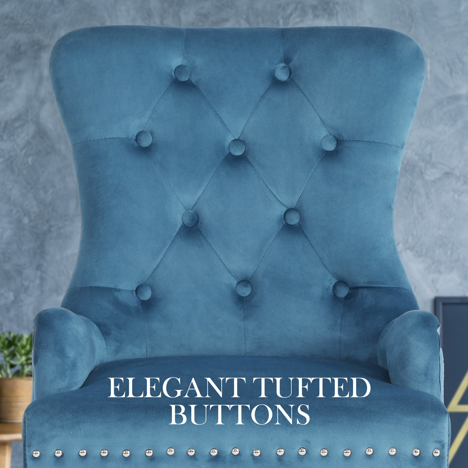 2X Dining Chair French Provincial Ring Studded Velvet Rubberwood LISSE - Picture 40 of 60