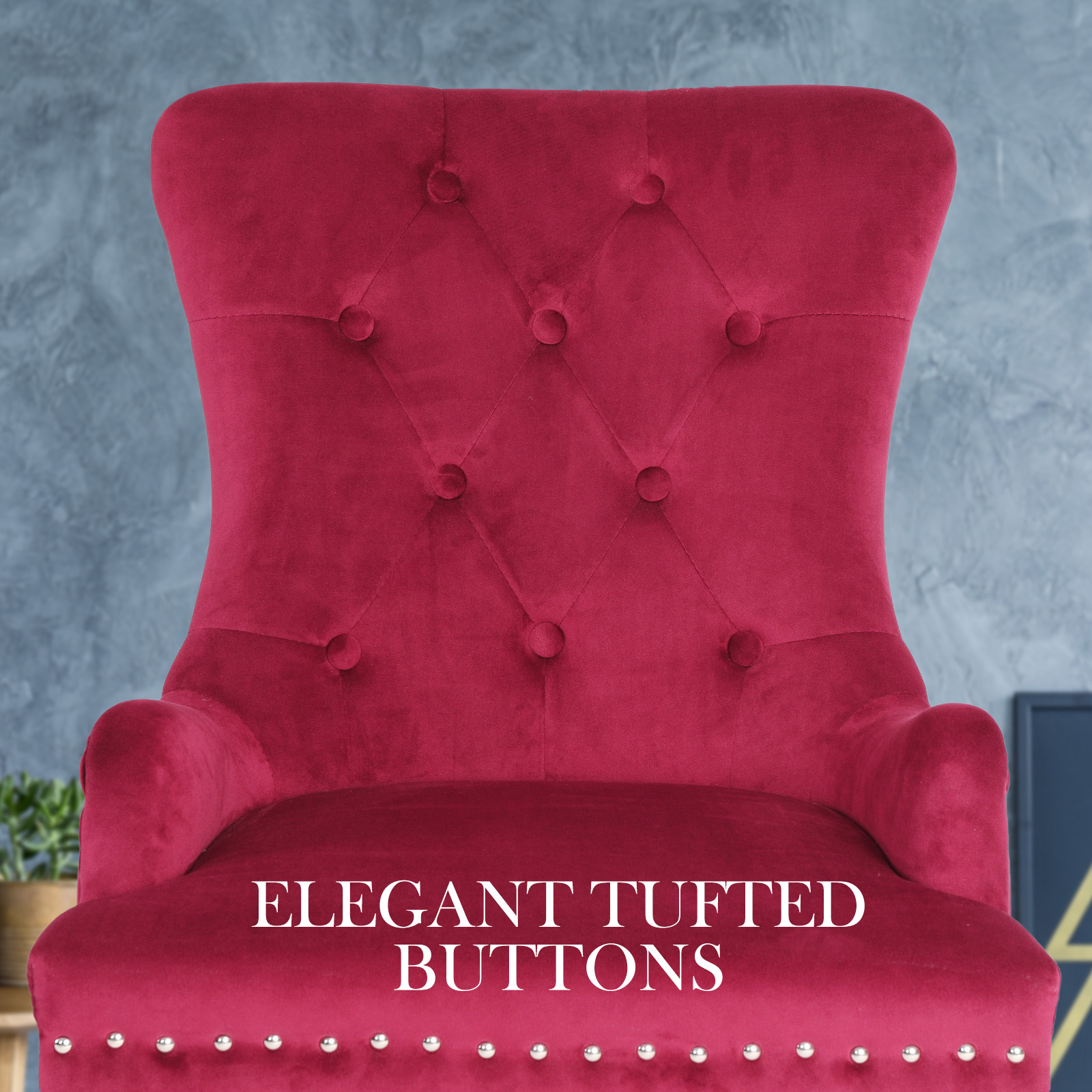 2X Dining Chair French Provincial Ring Studded Velvet Rubberwood LISSE - Picture 52 of 60