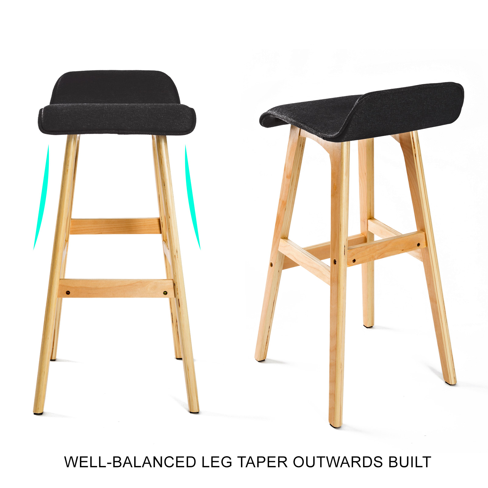 2X Wooden Bar Stool Barstools Dining Chair Kitchen Stools Swivel PU Fabric - Picture 10 of 210