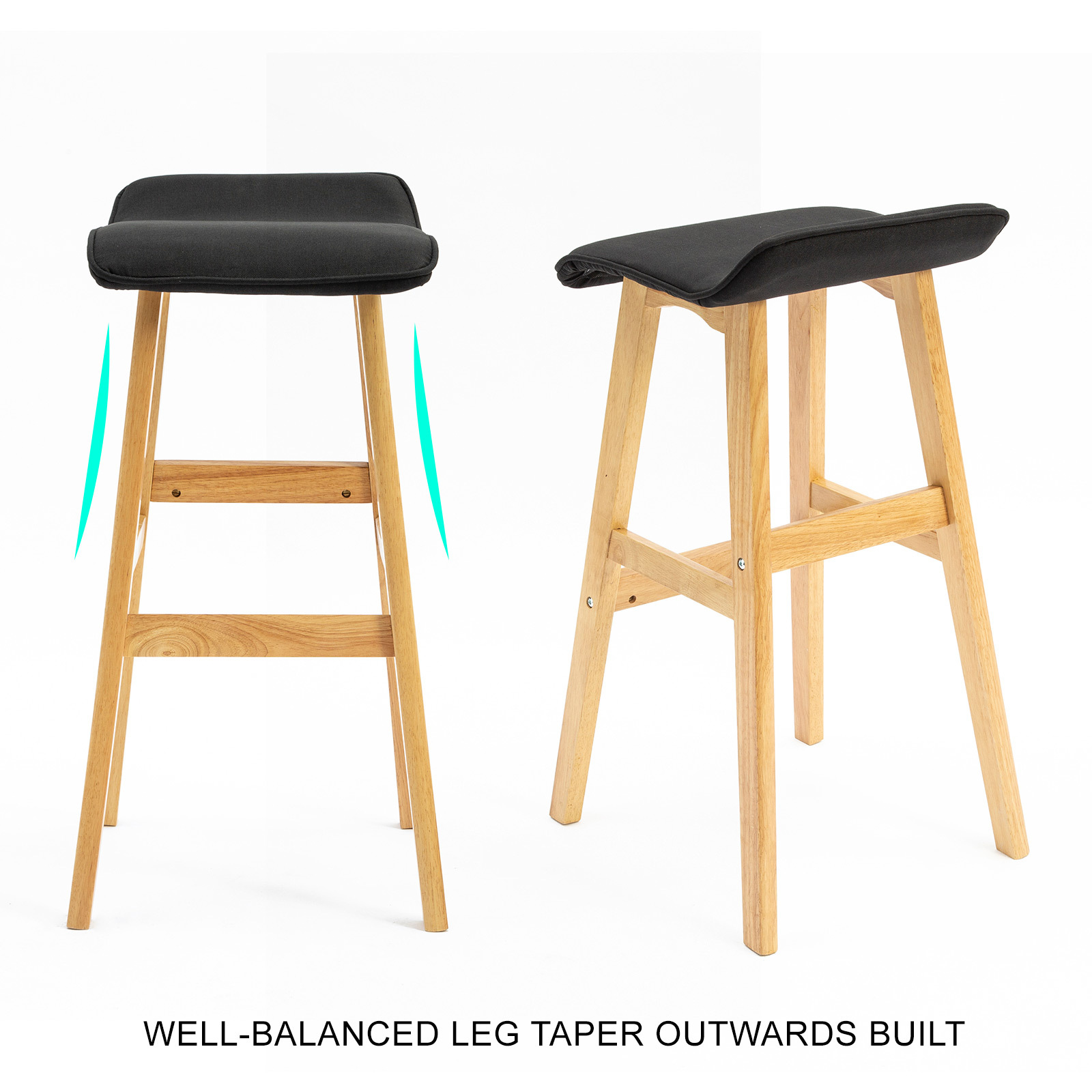 2X Wooden Bar Stool Barstools Dining Chair Kitchen Stools Swivel PU Fabric - Picture 58 of 210