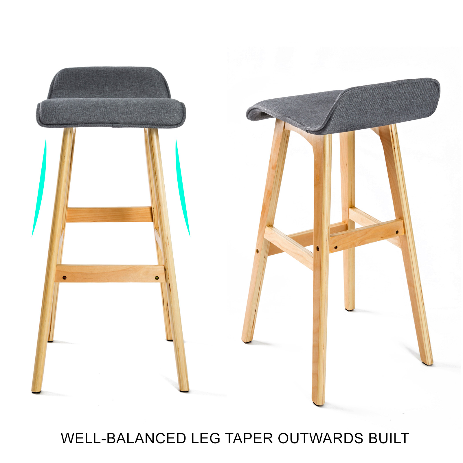 2X Wooden Bar Stool Barstools Dining Chair Kitchen Stools Swivel PU Fabric - Picture 70 of 210