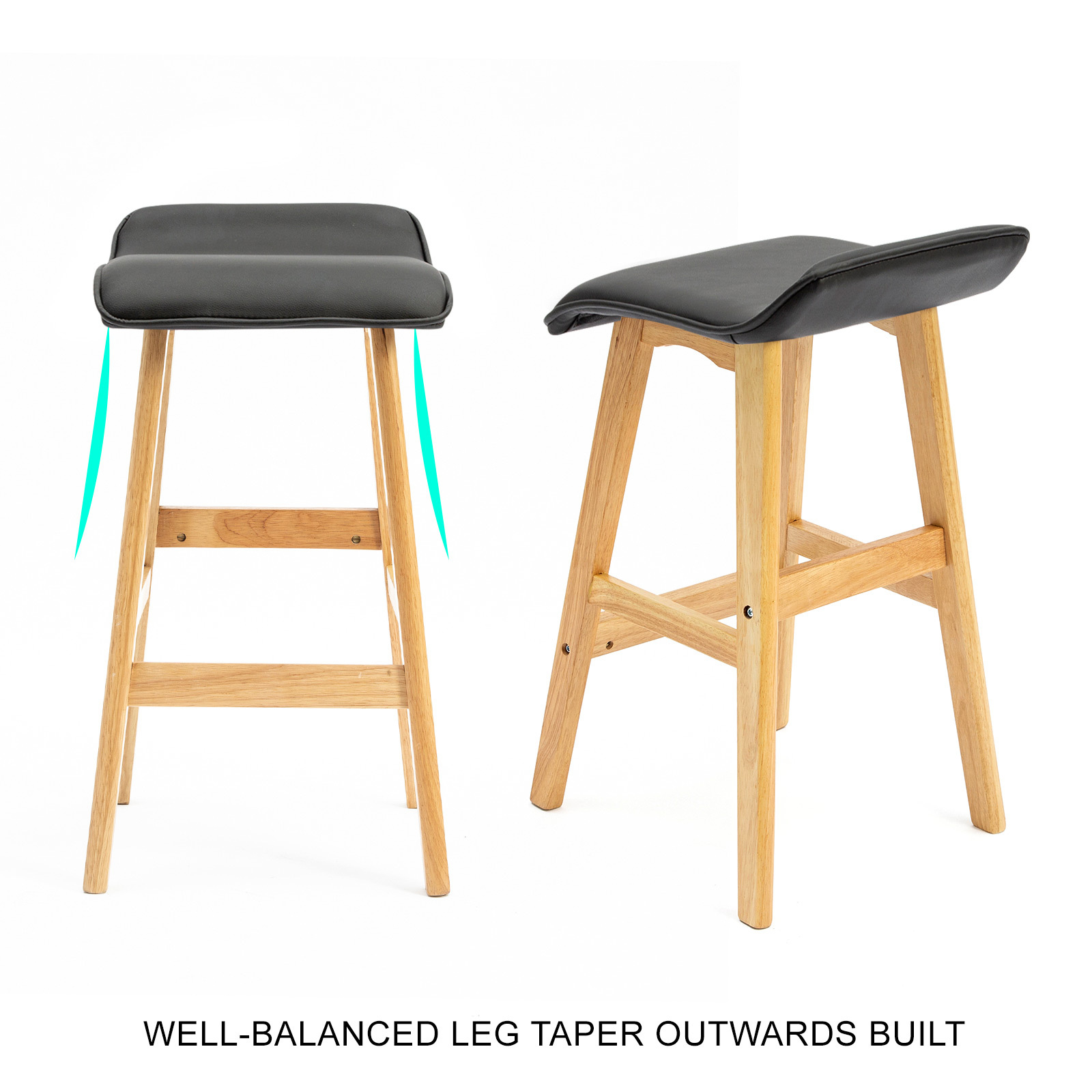 2X Wooden Bar Stool Barstools Dining Chair Kitchen Stools Swivel PU Fabric - Picture 82 of 210