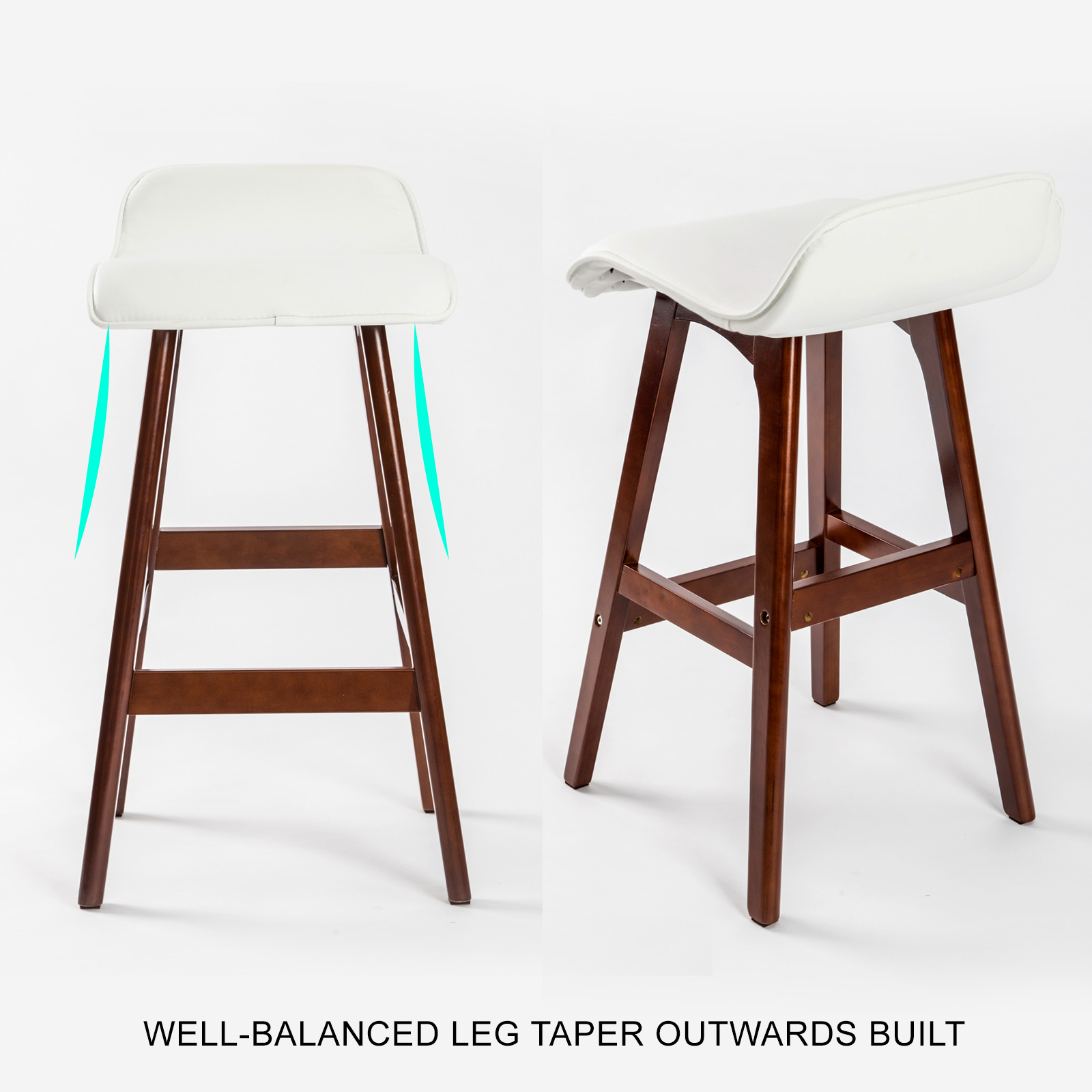 2X Wooden Bar Stool Barstools Dining Chair Kitchen Stools Swivel PU Fabric - Picture 94 of 210