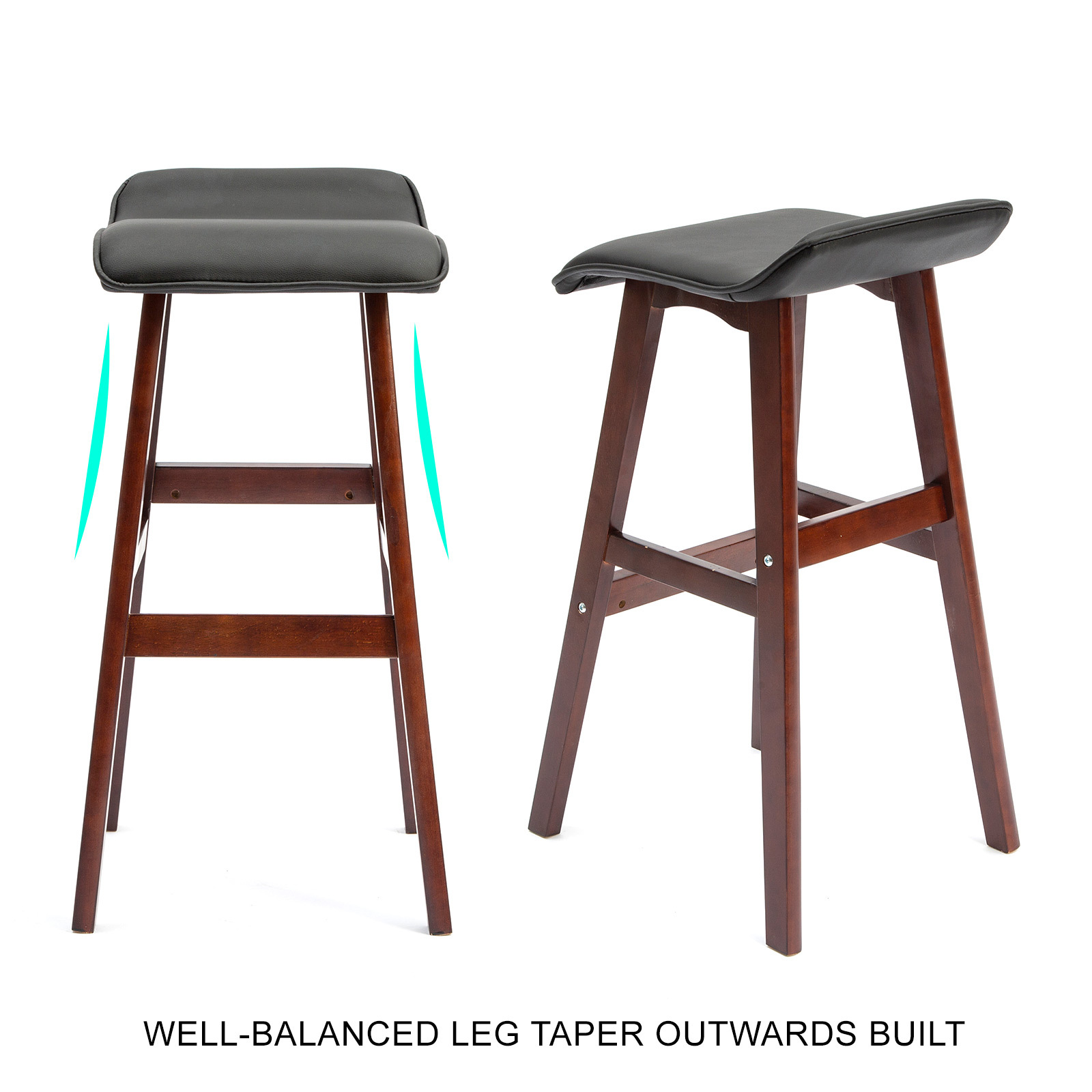 2X Wooden Bar Stool Barstools Dining Chair Kitchen Stools Swivel PU Fabric - Picture 130 of 210