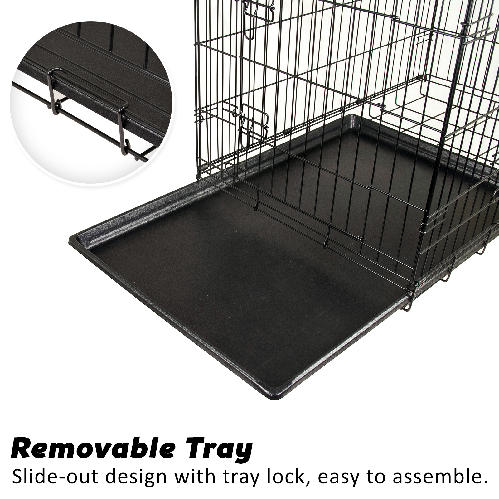 Dog Cat Pet Cage Wire Kennel Crate Foldable Metal Tray Cover 24" 30" 36" 42" 48" - Picture 90 of 262