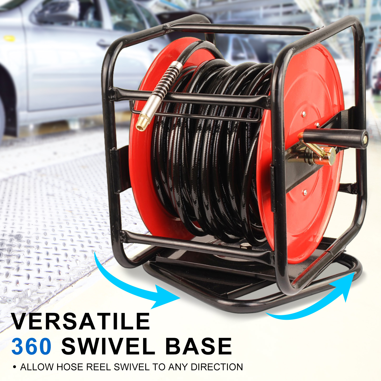 30m Hand Crank Air Hose Reel - Dynamic Power