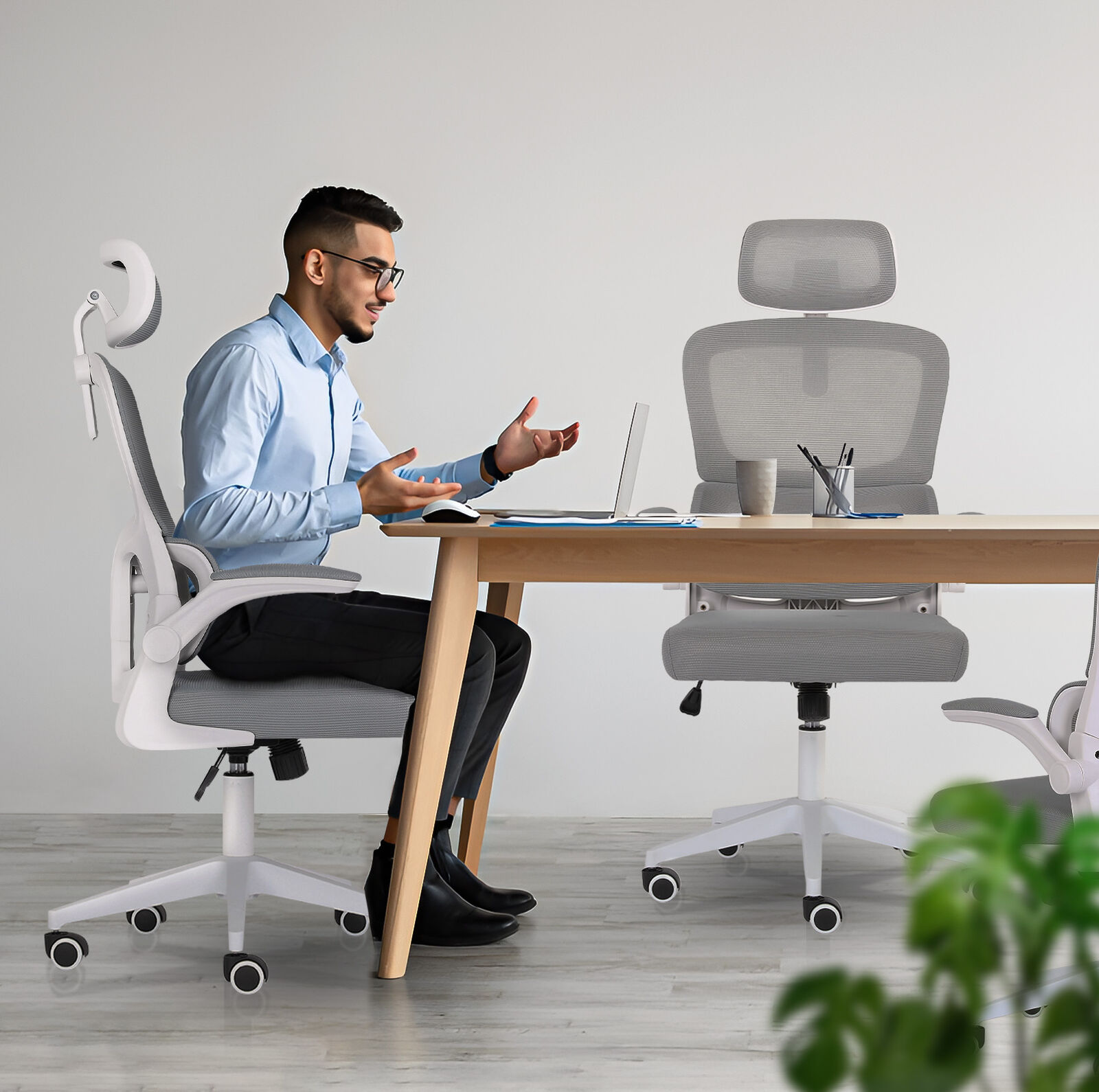 Ergonomic Mesh Office Chair, Lumbar Support, Adjust Headrest PINK/GREY/BLACK/B&W - Picture 28 of 75
