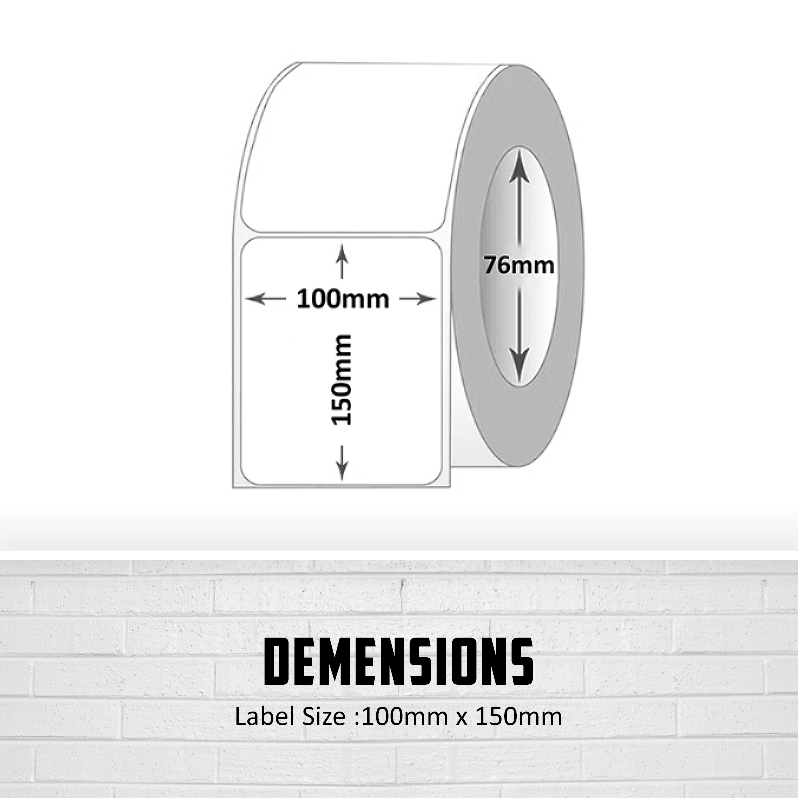 4 Rolls Thermal Label Core 76mm x 1000pcs Home Ready