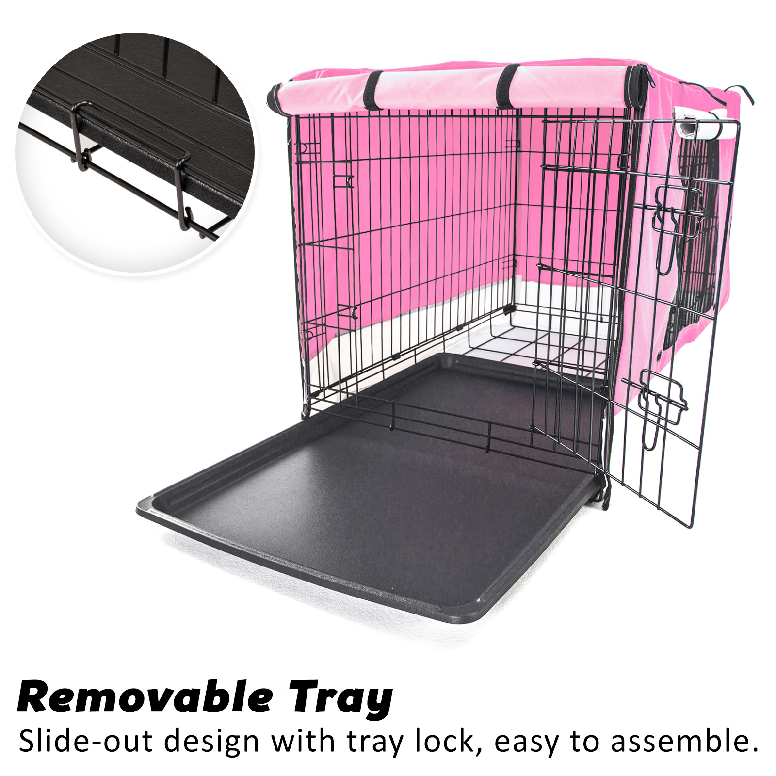 Dog Cat Pet Cage Wire Kennel Crate Foldable Metal Tray Cover 24" 30" 36" 42" 48" - Picture 256 of 262