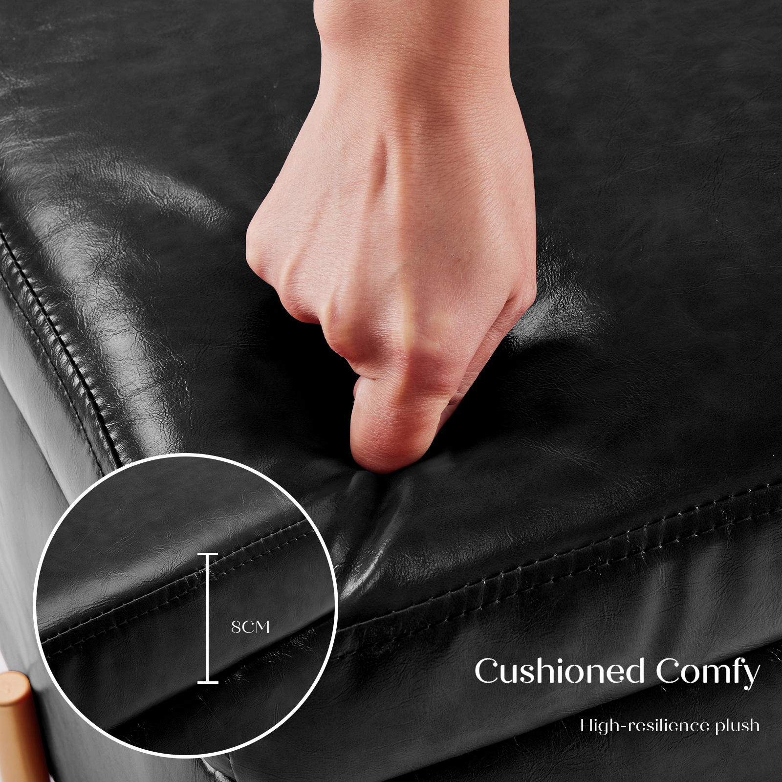 Storage Ottoman Cube Seat Blanket Chest Couch Tuffet Foot Stool PU Leather VAR - Picture 19 of 180