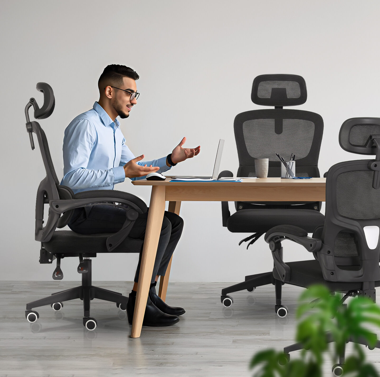 Ergonomic Mesh Office Chair, Lumbar Support, Adjust Headrest PINK/GREY/BLACK/B&W - Picture 51 of 75