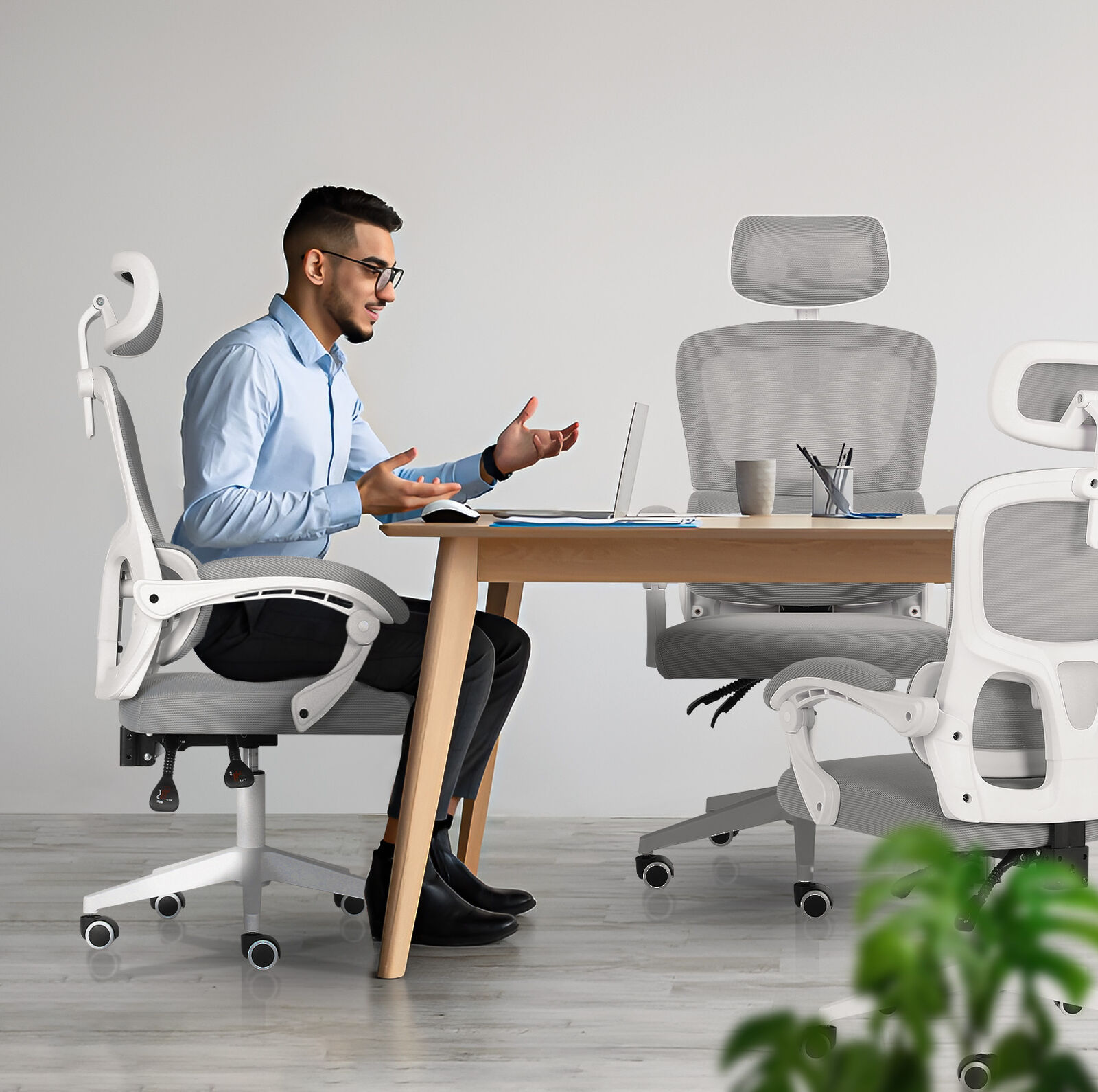 Ergonomic Mesh Office Chair, Lumbar Support, Adjust Headrest PINK/GREY/BLACK/B&W - Picture 61 of 75
