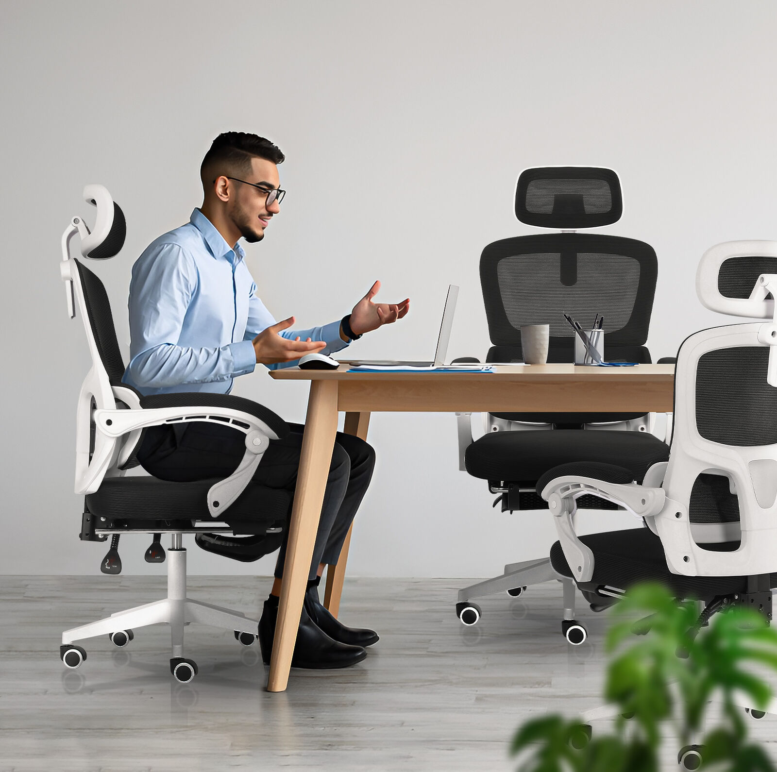 Ergonomic Mesh Office Chair, Lumbar Support, Adjust Headrest PINK/GREY/BLACK/B&W - Picture 70 of 75