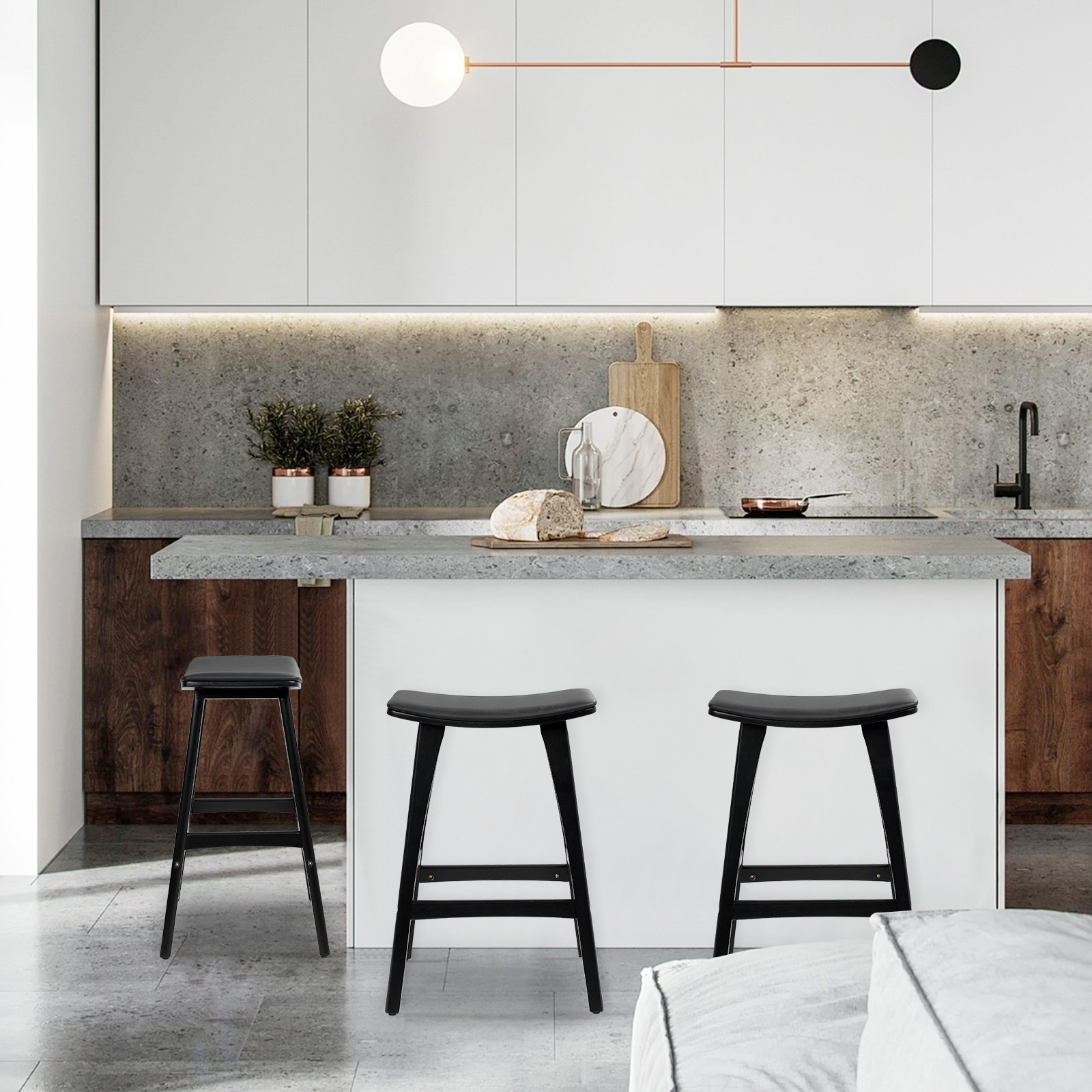 2X 4X Natural Wood Bar Stools 65cm - Kitchen Counter Barstool Scandinavian Chair - Picture 31 of 101