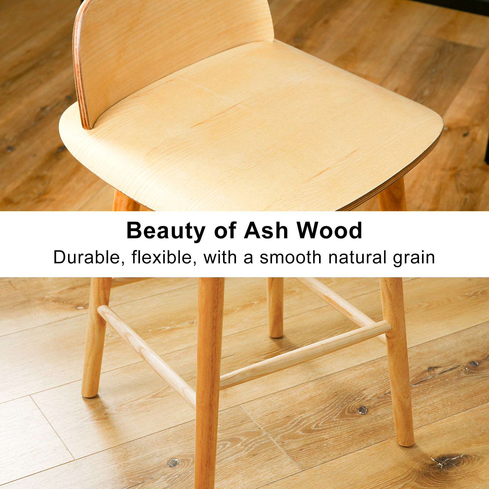 2X 4X Natural Wood Bar Stools 65cm - Kitchen Counter Barstool Scandinavian Chair - Picture 76 of 101