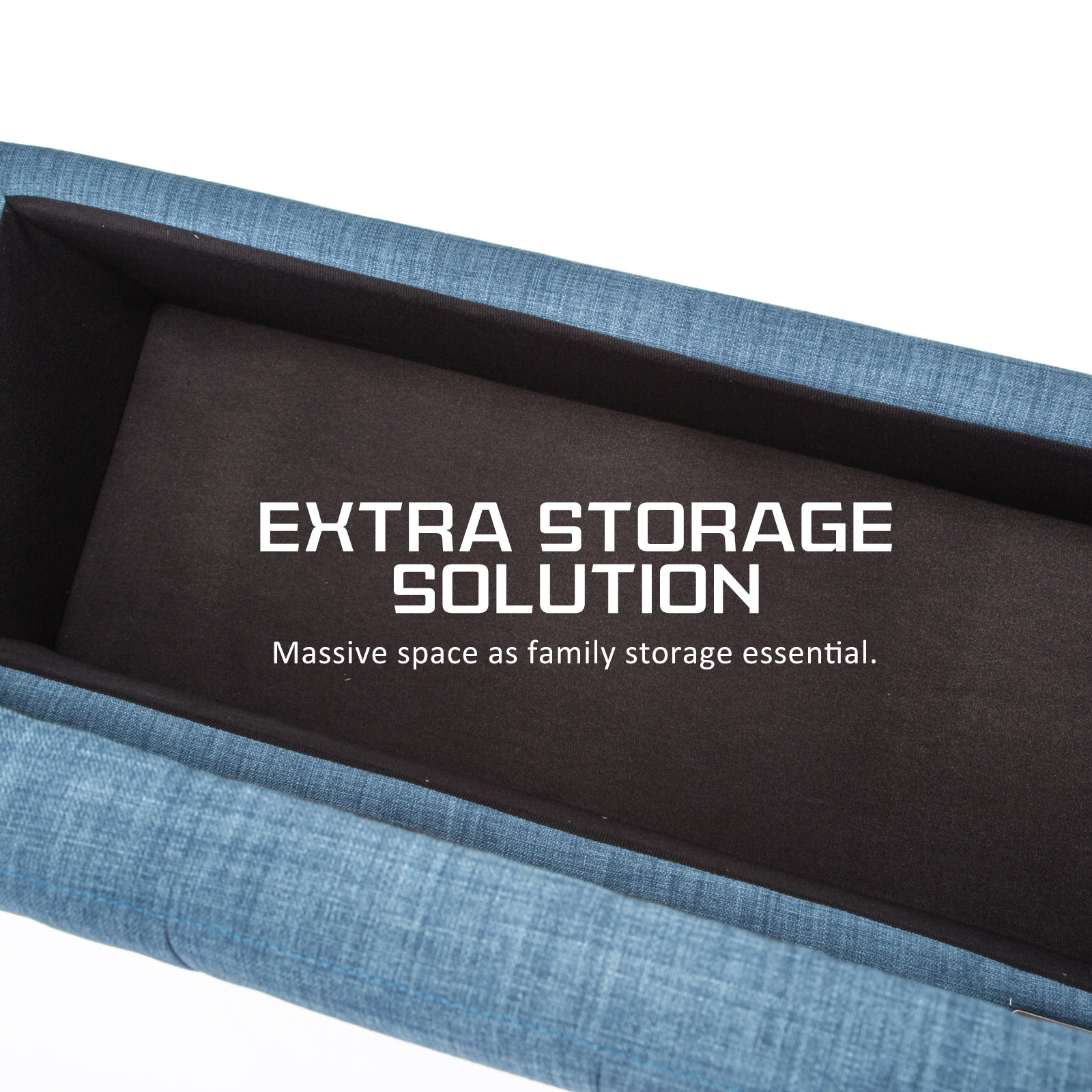 Storage Ottoman Blanket Box Linen Fabric Foot Stool Couch Bed LARGE - Picture 30 of 118